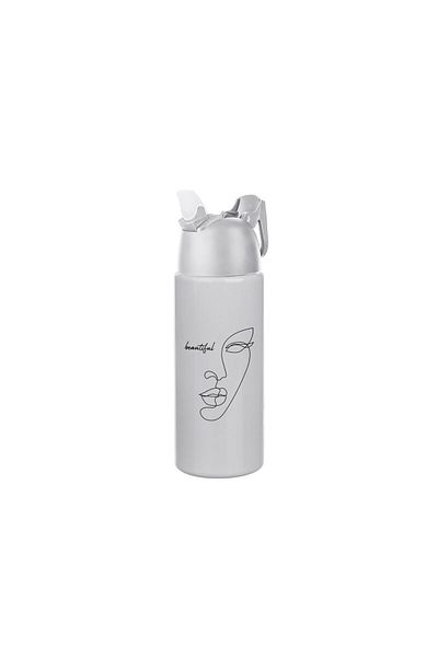Cosiness Beautiful Life Patterned 500 ml Gray Pc Flask - Water Bottle