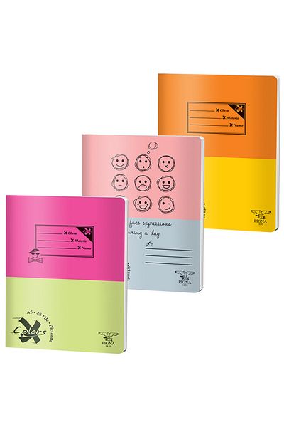 PIGNA , Notebook A5 48 Pages, Dictando Ruling, Basic Cover, Stapled Binding