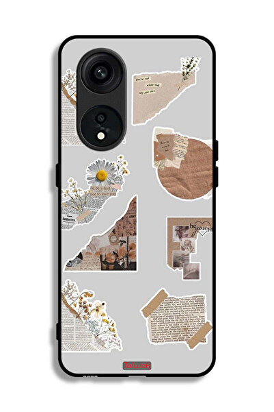 Tolwak غطاء حماية لهاتف Oppo Reno 8T 5G مصنوع من قطع من الملصقات الورقية