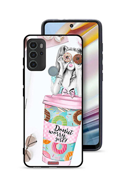 Tolwak غطاء حماية موتورولا موتو جي 60 إس بتصميم فتاة القلق دونات