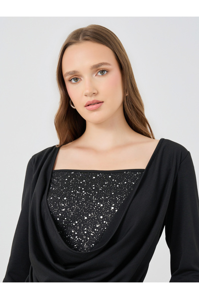 Take Two By Styli Sequin Embellished Long Sleeve Top