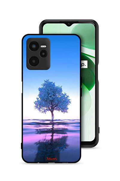 Tolwak غطاء حماية لهاتف Realme C35 بتصميم شجرة نيون وانعكاس مائي فني رقمي