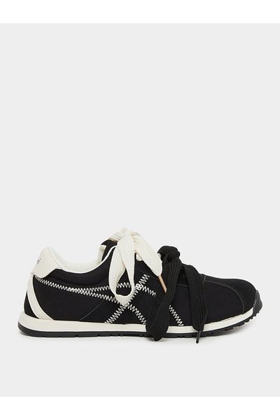 Styli Lace Up Sneakers with Stitching Detail