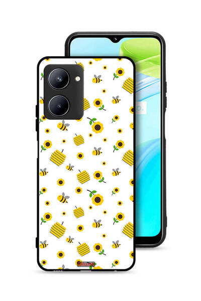 Tolwak غطاء حماية لهاتف Realme C33 بنقشة عباد الشمس والنحل