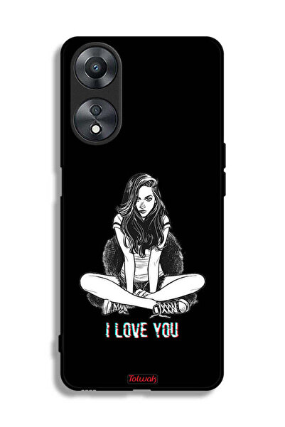 Tolwak غطاء حماية لهاتف Oppo A58 5G برسومات "أحبك"