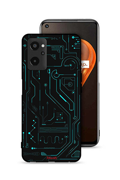 Tolwak غطاء حماية لهاتف Realme 9i 4G دوائر فنية رقمية بسيطة شاشات متعددة