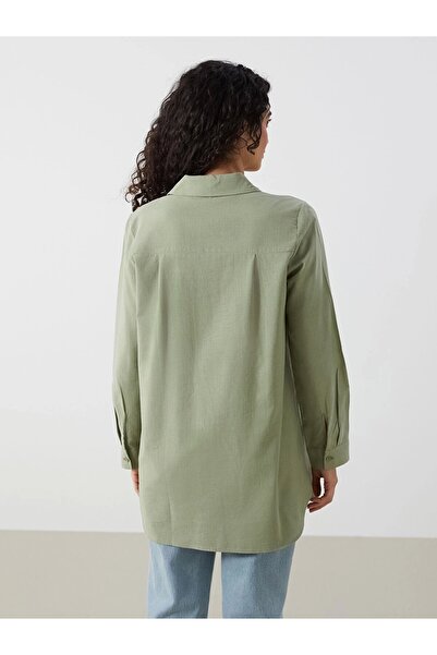 LC Waikiki LCW Modest Yeşil Regular Fit Kadın Gömlek Tunik