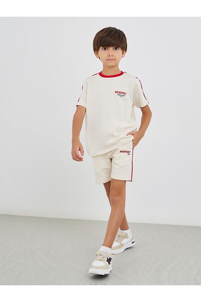 Styli Slogan Print T-Shirt and Shorts Set