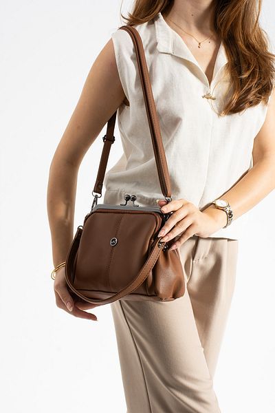 By Hakan Tn-206 Scholar Women's Shoulder Bag Clip Hand Bag Crossbody Bag Taba