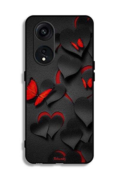 Tolwak غطاء حماية لهاتف Oppo Reno 8T 5G بنقشة قلوب وفراشات