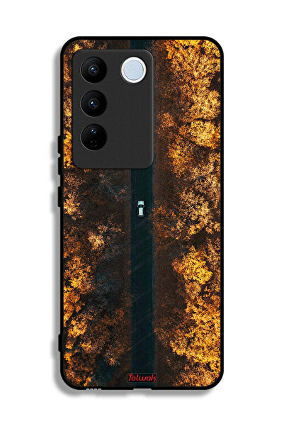 Tolwak غطاء حماية لهاتف Vivo S16 بتصميم طريق في أشجار الخريف