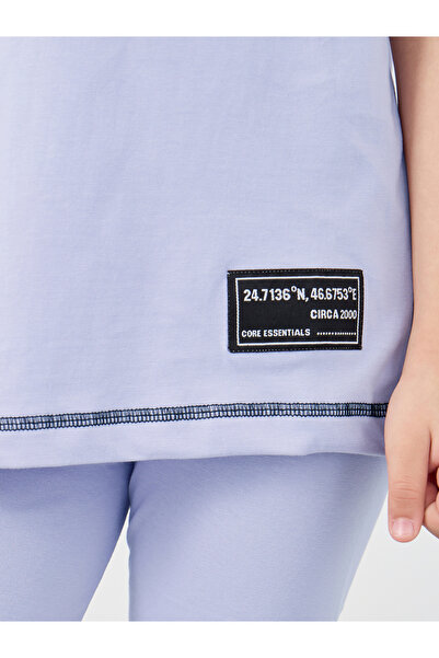 Styli Oversized Badge Detail T-Shirt and Cycle Shorts Set