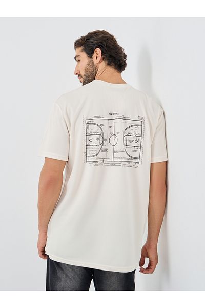 Styli Back Graphic Print Crew Neck Oversized T-Shirt