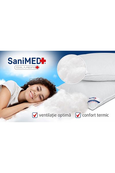 ALCAM Set of 4 Alcam pillows, SaniMed® 50x70 cm, quilted microfiber, filling with SILVERPLUS® treatment
