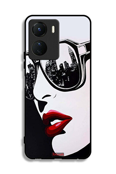 Tolwak غطاء حماية Vivo Y16 بتصميم وجه فتاة وفن تجريدي