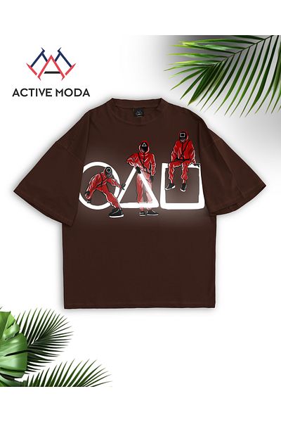 ACTIVE MODA -Men's Cotton Printed Squid Game Icon Short Sleeve Tshirt Oversize Big Size