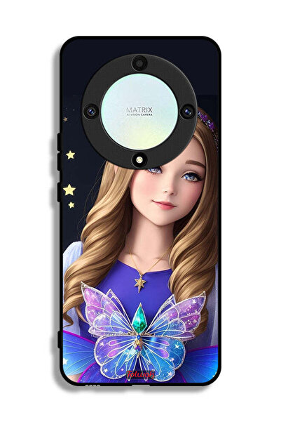Tolwak غطاء حماية لهاتف Honor X9a - فتاة فراشة لطيفة