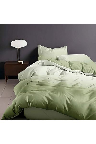 Pucioasa Finet bed linen 4 pieces dark green plain