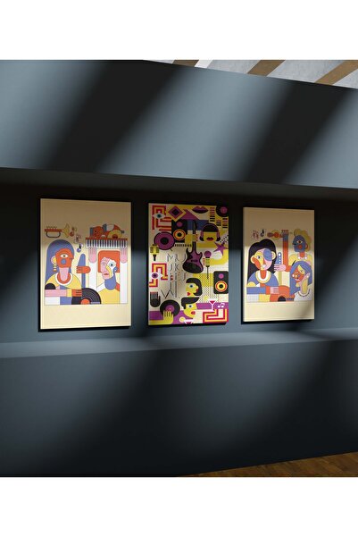 wudie Pictură de perete de calitate premium cu aspect cadru, picturi de bucăt...