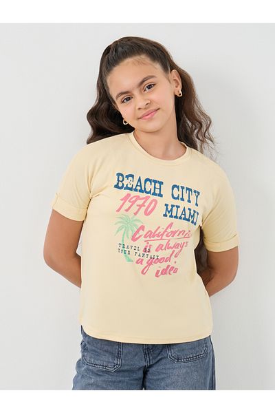 Styli Slogan Print Round Neck T-Shirt