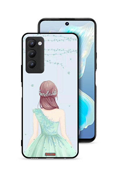 Tolwak غطاء حماية لهاتف تكنو كامون 18 - فتاة لطيفة ترتدي فستانًا زهريًا