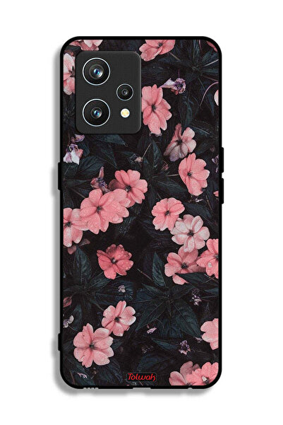 Tolwak غطاء حماية لهاتف Realme 9 Pro Plus - لون الخوخ والورود الصغيرة
