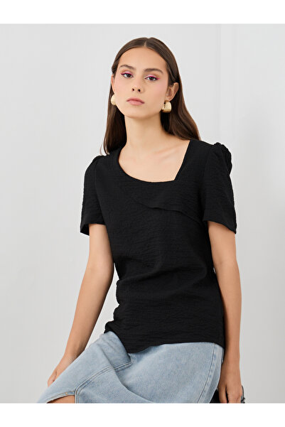 Styli بلوزة سادة بفتحة رقبة غير متماثلة