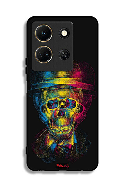 Tolwak غطاء حماية من إنفينيكس نوت 30 بتصميم جمجمة وقبعة ملونة وفن خيالي