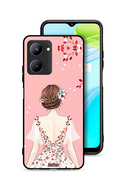 Tolwak Realme C33 Protective Case Cover Standing Girl Art