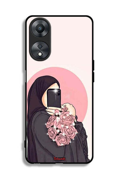 Tolwak غطاء حماية لهاتف Oppo A58 5G مع فن التقاط صور سيلفي أثناء حمل الزهور
