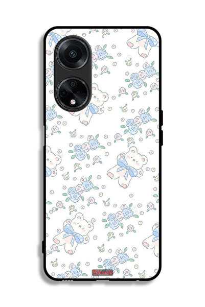 Tolwak غطاء حماية لهاتف Oppo A98 5G برسومات دب تيدي لطيف وزهور