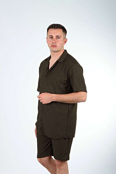 Benim Denim طقم شورت بنمط سلسلة كاكي