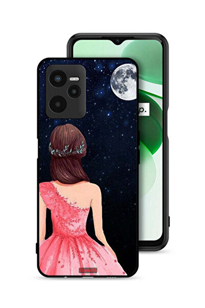 Tolwak Realme C35 Protective Case Cover Girl And Moon Art