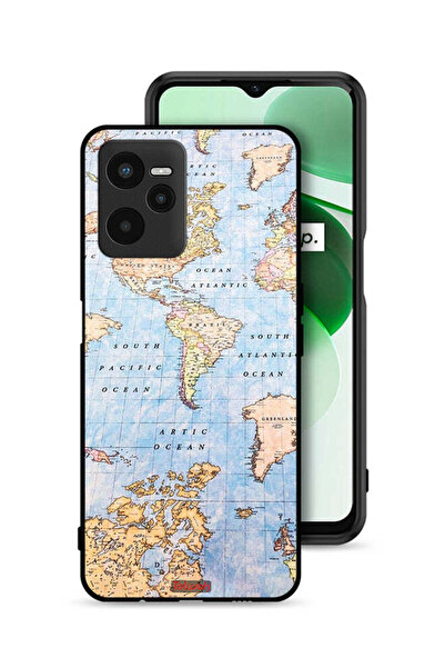 Tolwak Realme C35 Protective Case Cover World Map
