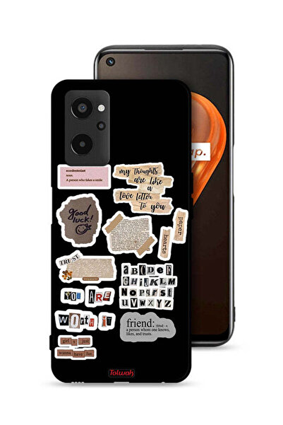 Tolwak غطاء حماية لهاتف Realme 9i 4G مع ملصقات اقتباسات الحظ السعيد