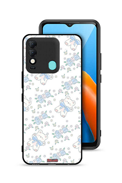 Tolwak غطاء حماية لهاتف تكنو سبارك 8 مع دب تيدي لطيف وزهور