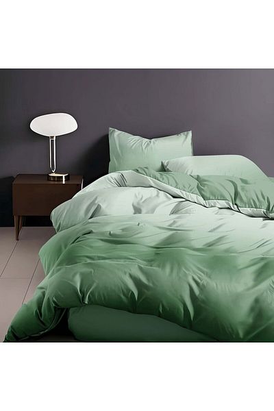 Pucioasa 6-piece elastic bed linen made of fine olive green fabric