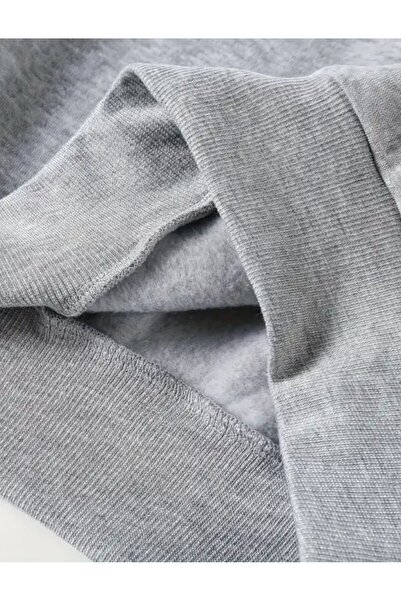 caddekombin Світло-рожева стрічка з принтом, велосипедна комір, сірий світшот