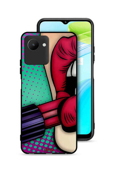 Tolwak غطاء حماية لهاتف Realme C30s بلون أحمر الشفاه
