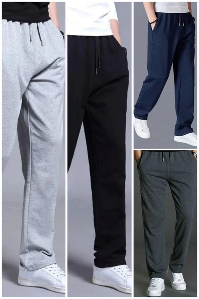 FİTGO 4-Piece Men's Relaxed Fit Straight Leg Sweatpants