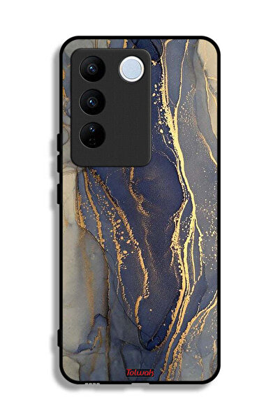 Tolwak غطاء حماية لهاتف Vivo V27 Pro بنمط رخامي لامع
