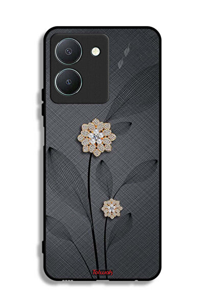 Tolwak غطاء حماية لهاتف Vivo Y36 4G برسومات زهور ماسية