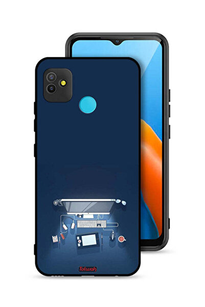 Tolwak غطاء حماية لجهاز تكنو بوب 5 بتصميم فني على مكتب الكمبيوتر