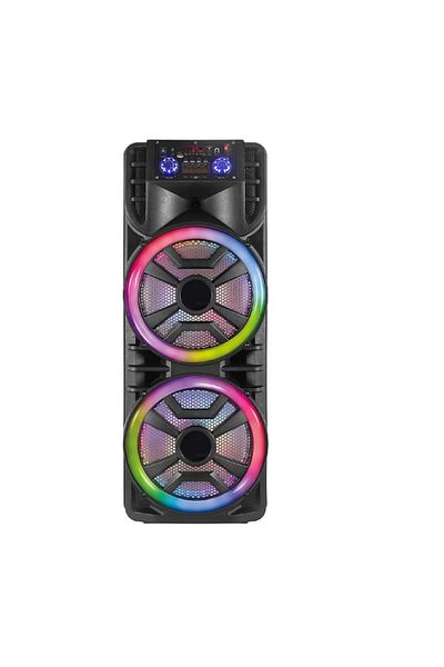 divendi-ro Portable Speaker with 2 Speakers x 12", Bluetooth, 80W, Super Bass, Microphone, Remote Control, RGB