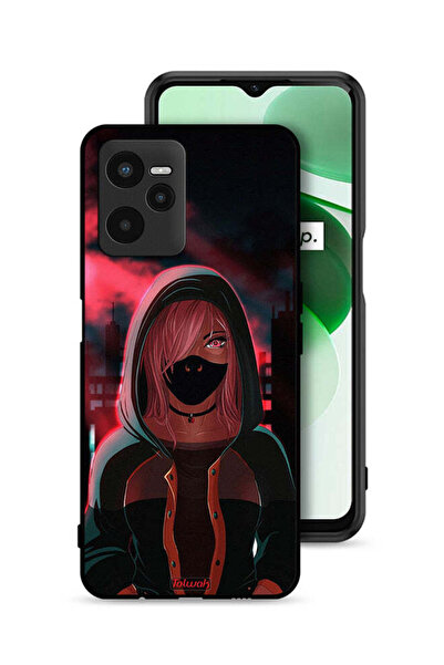 Tolwak غطاء حماية Realme C35 بتصميم فتاة ترتدي قناعًا