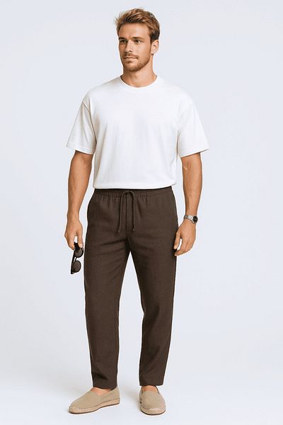 MD1974 Drawstring Linen Trousers