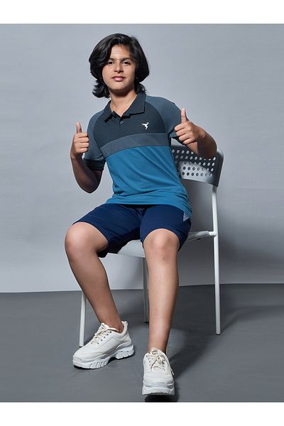 Technosport By Styli Color Block Short Sleeve Polo T-Shirt