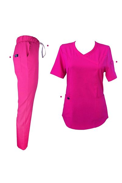 İBA MEDİKAL Costum medical ISOFT (croială slim) fuchsia pentru femei
