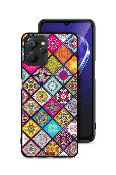 Tolwak غطاء حماية لهاتف Realme 9i 5G بنمط مربعات ماندالا