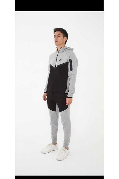 2AS Tech Fleece Gray-Black Tracksuit Set